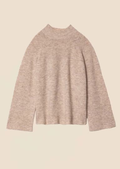 JENNY Beige ribbstickad tröja - Beige 1 - Indiska