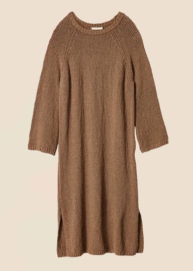 DALPHINE Strikket lang kjole - Beige 1 - Indiska