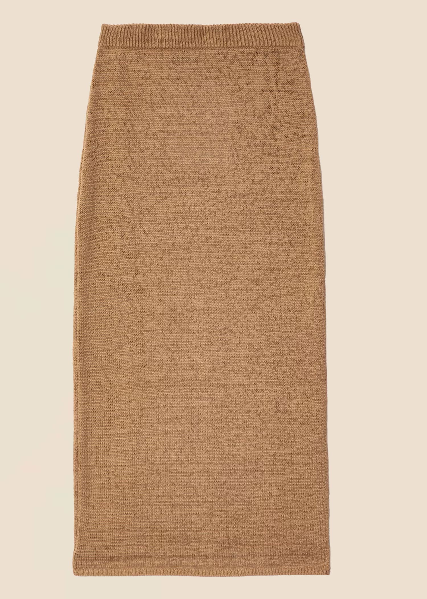 NICOLETTA Strikket langt skjørt - Beige 1 - Indiska