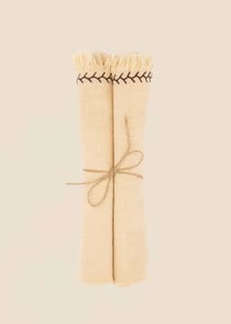 Lacy Emb. Napkin 2p - BROWN
