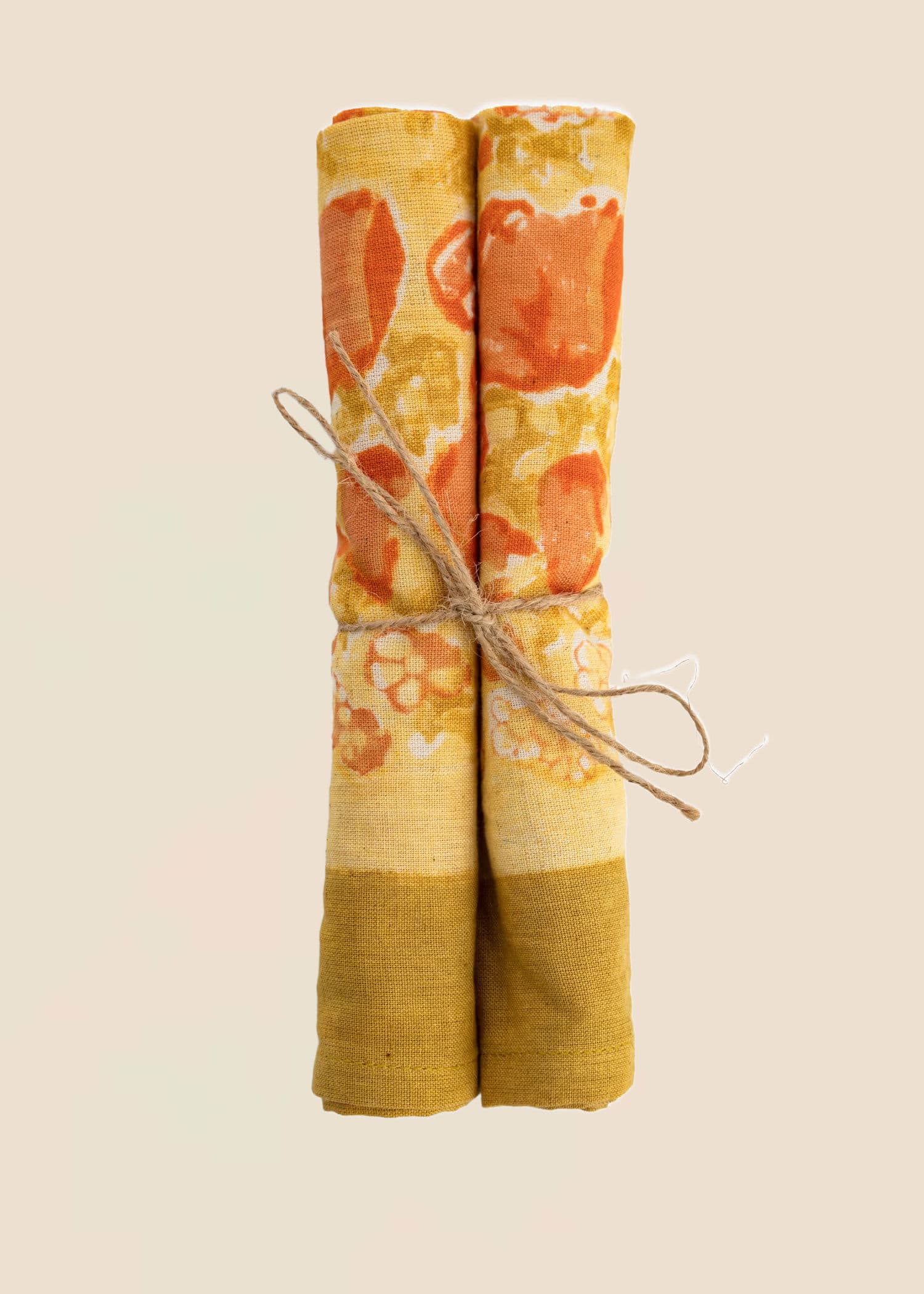 Viny 2-pack blocktryckta servetter - Rosa 1 - Indiska
