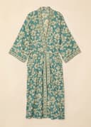 Mira Long Robe - Blue flower