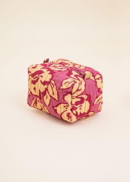 Cotton Box Pouch S - PINK FLOWER