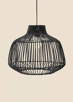 ZEBI RATTAN LAMP - Black