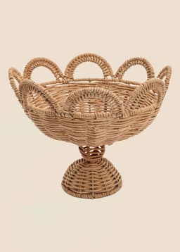 SCALLOP RATTAN BOWL - NATURAL