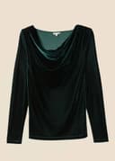 SABINE VELOUR TOP - GREEN