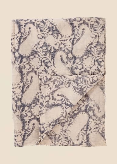 Vira Grå paisley bordduk 150x250 cm - Grå 1 - Indiska