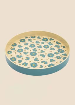 KASHMIR ROUND TRAY - BLUE