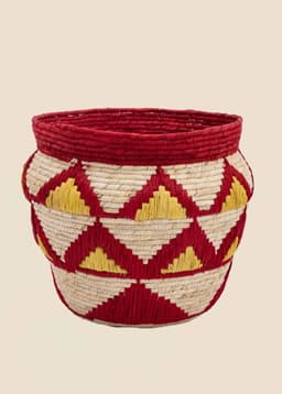 ANJA ROUND BASKET - RED