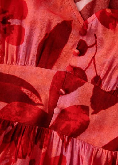 ZIGGY Pitkä kuvioitu mekko - Punainen 6 - Indiska