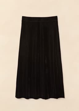 NELLIE VELOUR SKIRT - Black