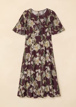 KRISTEN DRESS - BROWN AOP