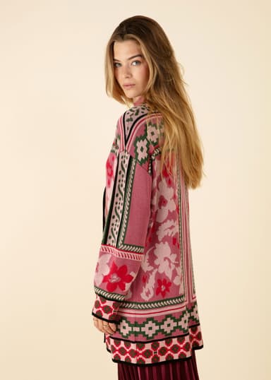 CHRISTY Mönstrad cardigan - Rosa 4 - Indiska