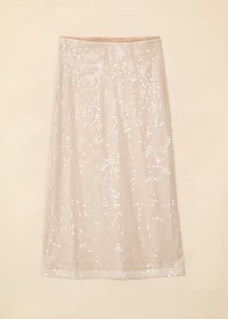 JEMAINA SEQUIN SKIRT - WHITE