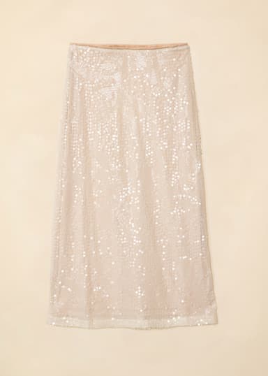 JEMAINA Paljettihame - Valkoinen 5 - Indiska