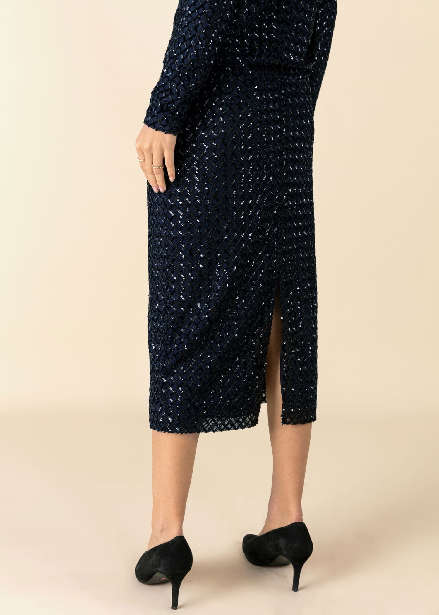 JULIANNA Lång paljettkjol - Blå 2 - Indiska