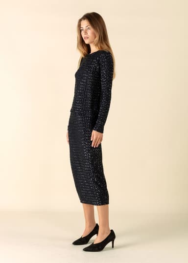 JULIANNA Lång paljettkjol - Blå 3 - Indiska