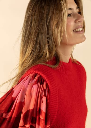 SASSY Rød strikket vest - Rød 2 - Indiska