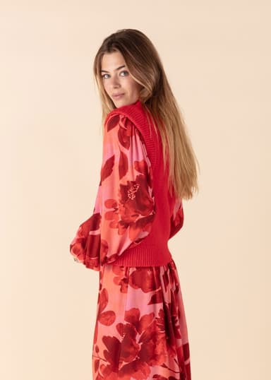 SASSY Rød strikket vest - Rød 3 - Indiska