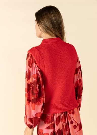 SASSY Rød strikket vest - Rød 4 - Indiska