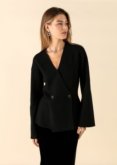 SIA Milanostickad blazer - Svart 2 - Indiska