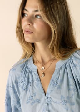 LIMA BLOUSE  - BLUE