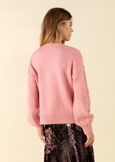 CHERYL Rosa kofta med rosetter - Rosa 4 - Indiska