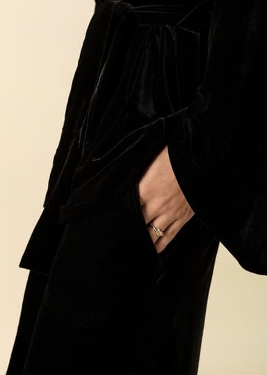 DAYNA Myke velourbukser - Svart 3 - Indiska