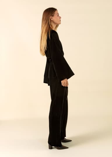 DAYNA Myke velourbukser - Svart 4 - Indiska