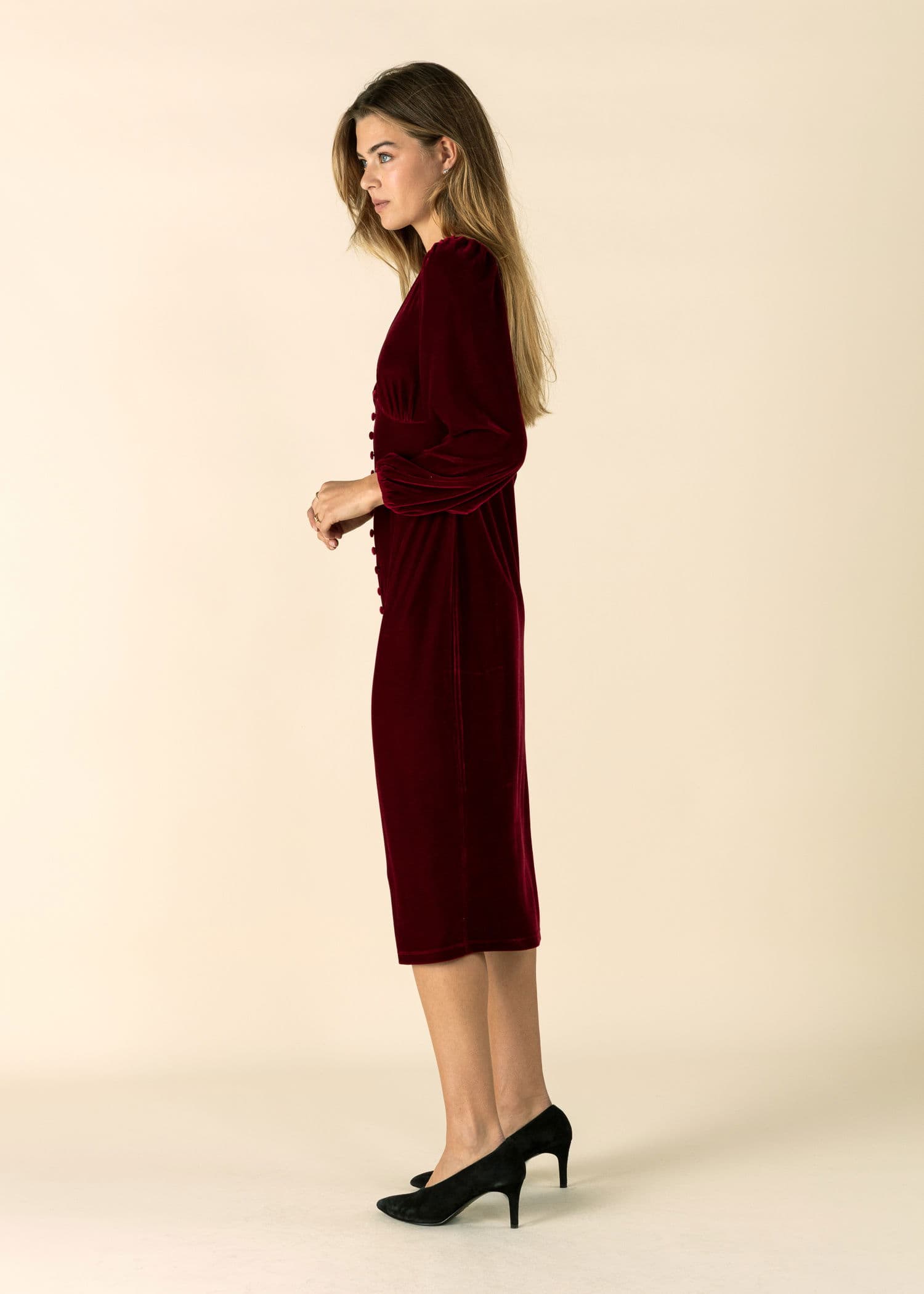 ZUMI Pitkä veluurimekko - Punainen 2 - Indiska