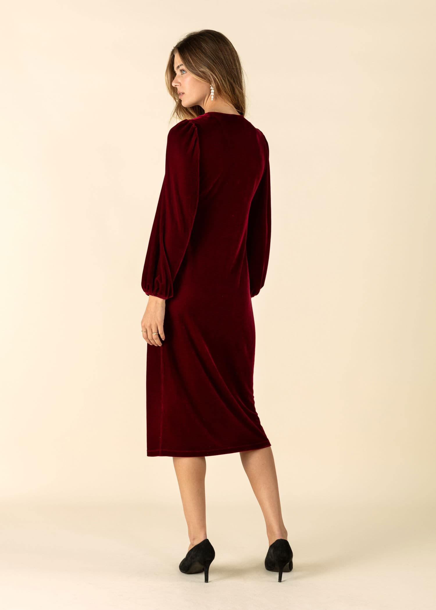 ZUMI Pitkä veluurimekko - Punainen 3 - Indiska