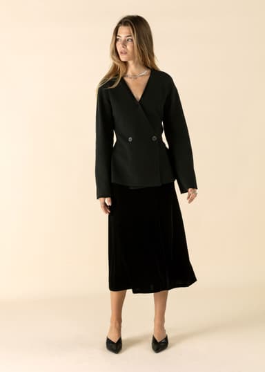 NELLIE Skjørt i velur - Svart 3 - Indiska