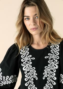 OPHELIA BLOUSE  - Black