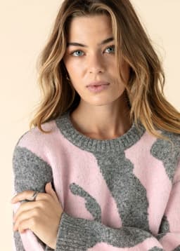 JACKIE JACQUARD SWEATER - GREY
