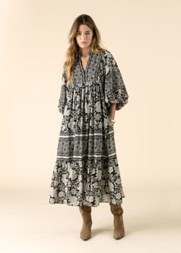 CORNELIA DRESS - BLACK AOP