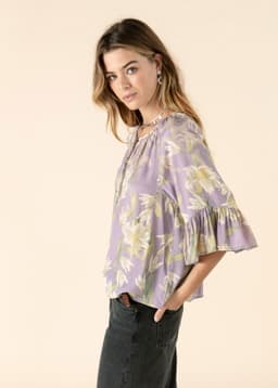 ELENOR BLOUSE - LILAC AOP