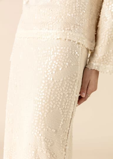 JEMAINA Paljettihame - Valkoinen 2 - Indiska
