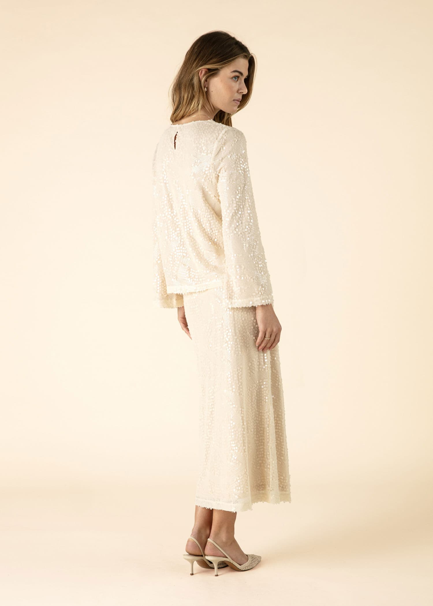 JEMAINA Paljettihame - Valkoinen 4 - Indiska