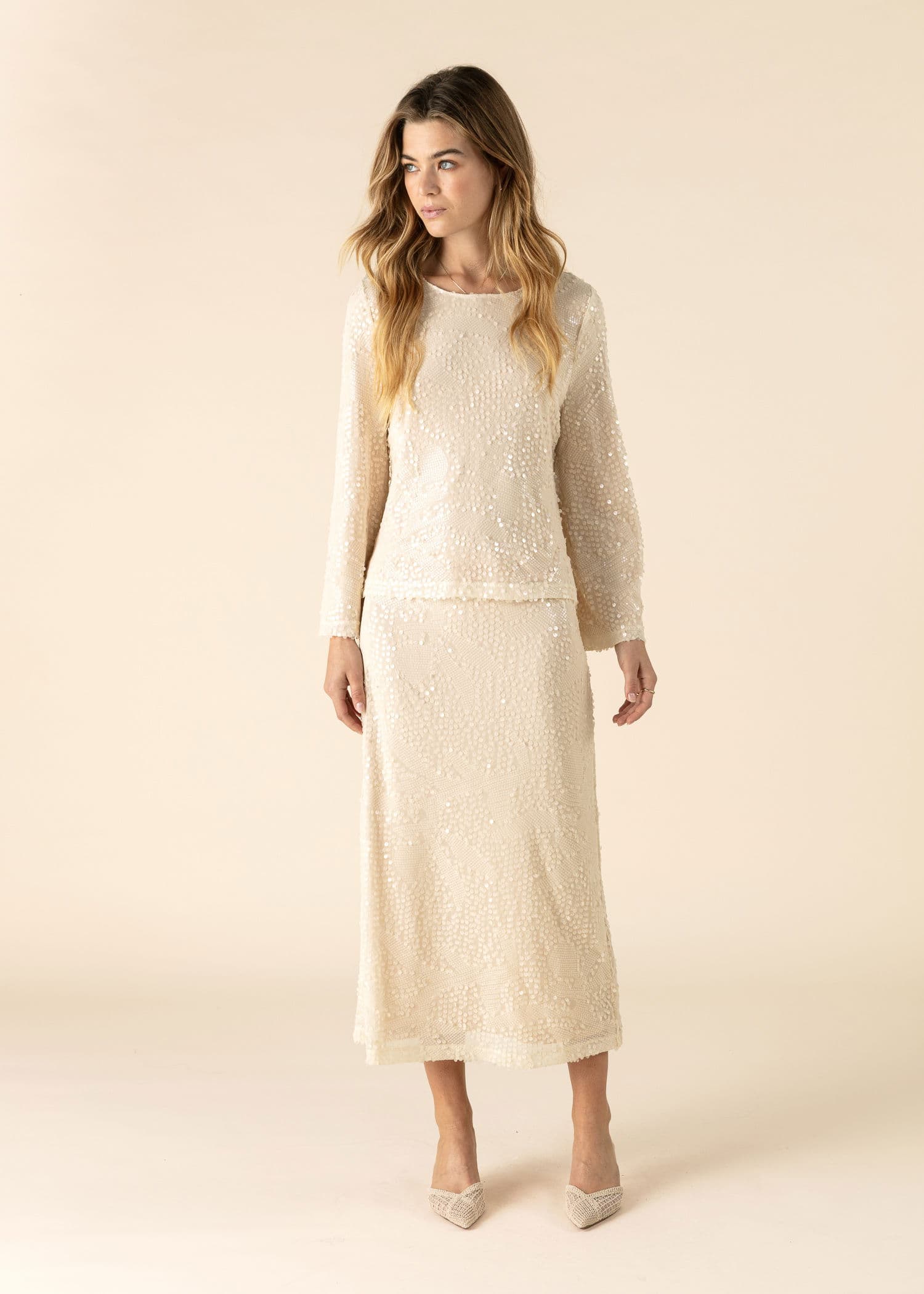 JEMAINA Paljettipusero - Valkoinen 1 - Indiska