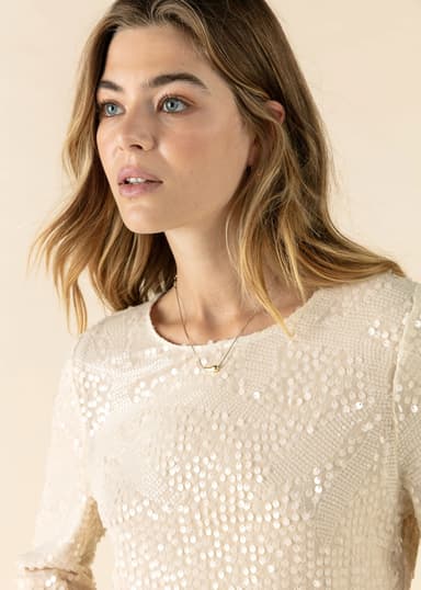 JEMAINA Paljettipusero - Valkoinen 2 - Indiska