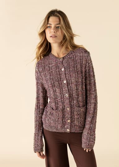 ZELDA Stickad cardigan - Lila 1 - Indiska