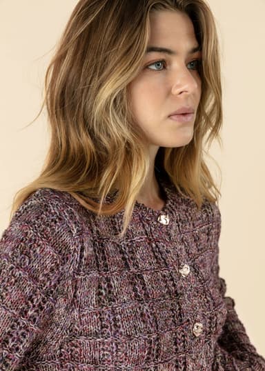 ZELDA Stickad cardigan - Lila 2 - Indiska