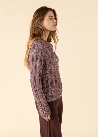 ZELDA Stickad cardigan - Lila 3 - Indiska