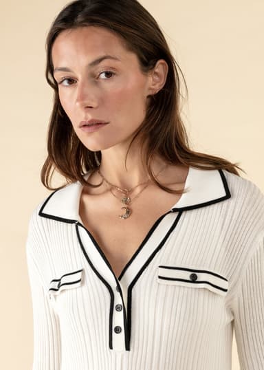 SAMANTHA Stickad lång Klänning - Vit 2 - Indiska