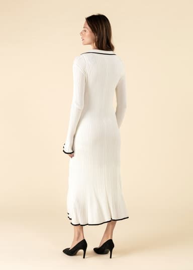 SAMANTHA Stickad lång Klänning - Vit 4 - Indiska