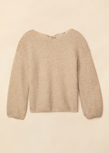 ROMINA Glittrig tröja med rosett - Vit 4 - Indiska