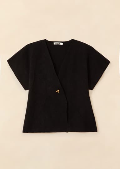 VENDELA Svart finstickad tröja - Svart 6 - Indiska