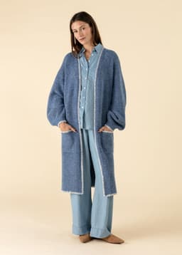 VANESSA STITCH CARDIGAN - BLUE