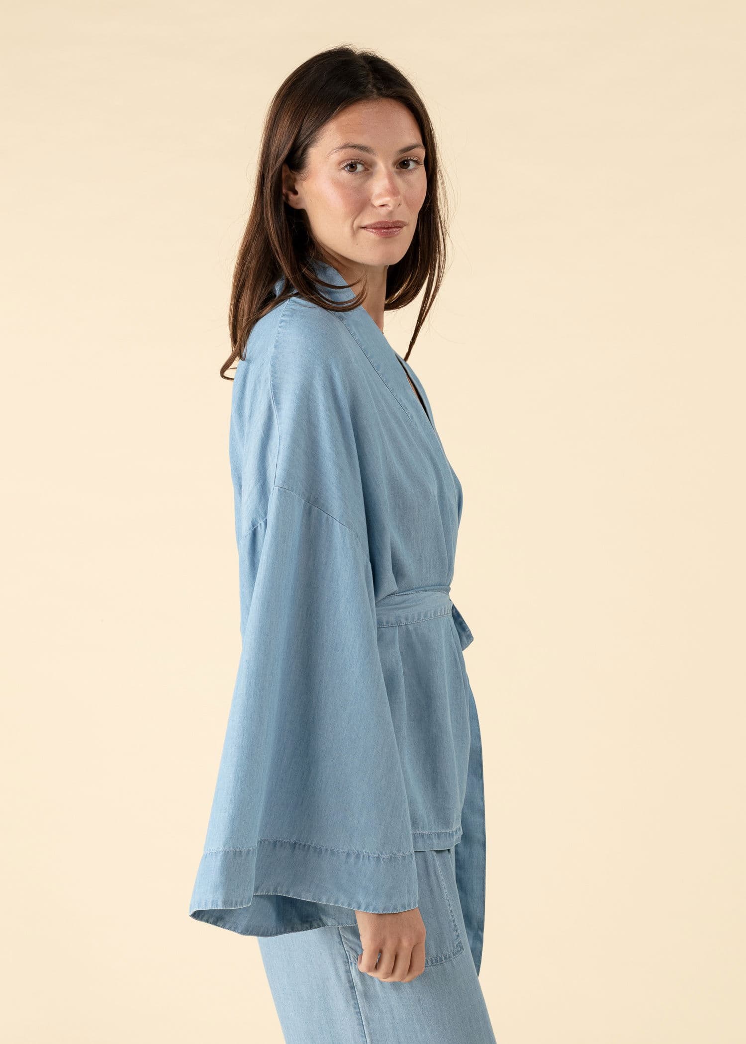 TARA Tencel-kimono - Sininen 2 - Indiska