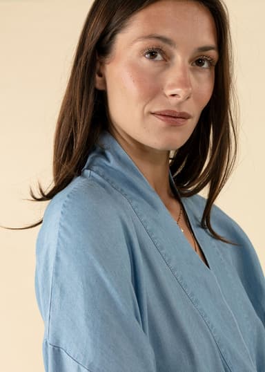 TARA Tencel-kimono - Sininen 3 - Indiska